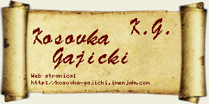 Kosovka Gajicki vizit kartica